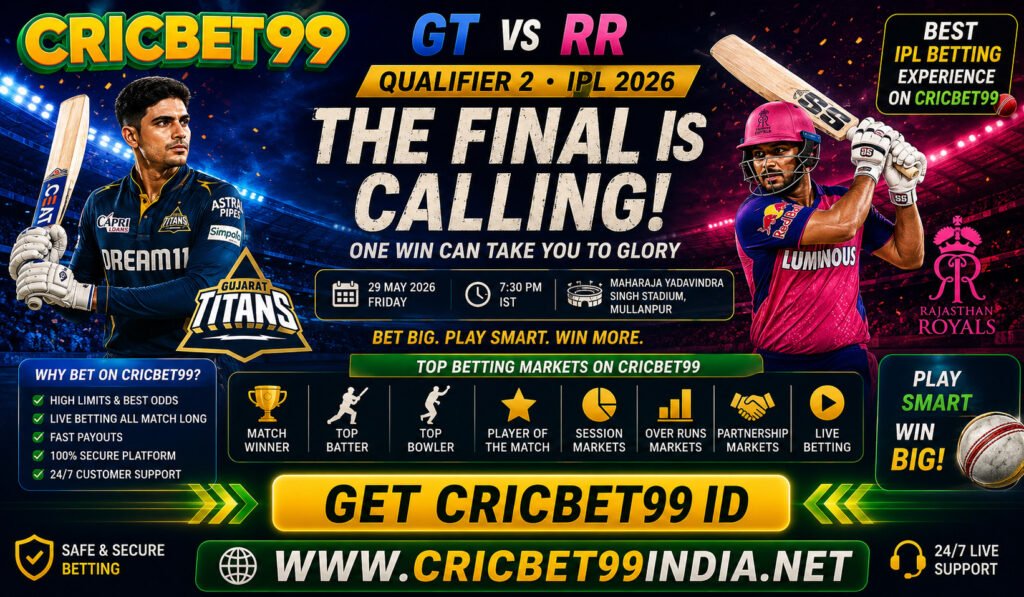 Cricbet99 IPL 2026 Guide on GT vs RR Qualifier 2 Betting Opportunities