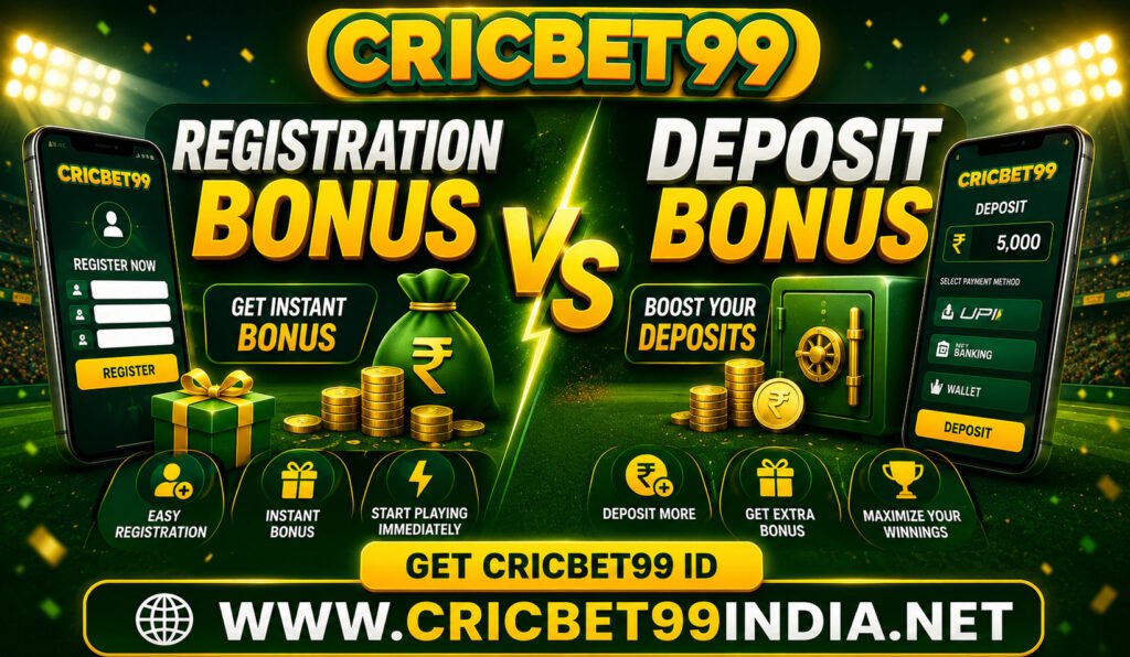 Cricbet99 Registration Bonus vs Deposit Bonus