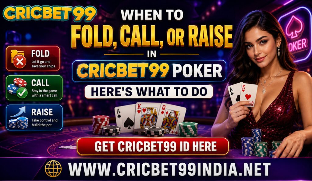When to Fold, Call, or Raise in Cricbet99 Poker